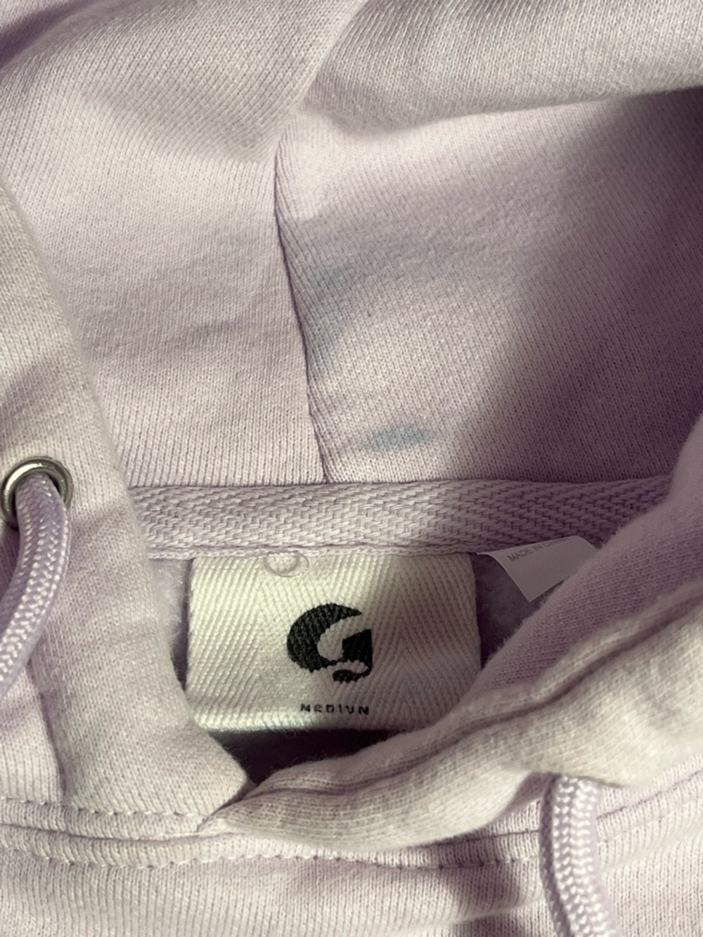 Glossier Embroidered Hoodie in Light Lavender / Celebrity Brand / size Medium - Picture 2 of 5